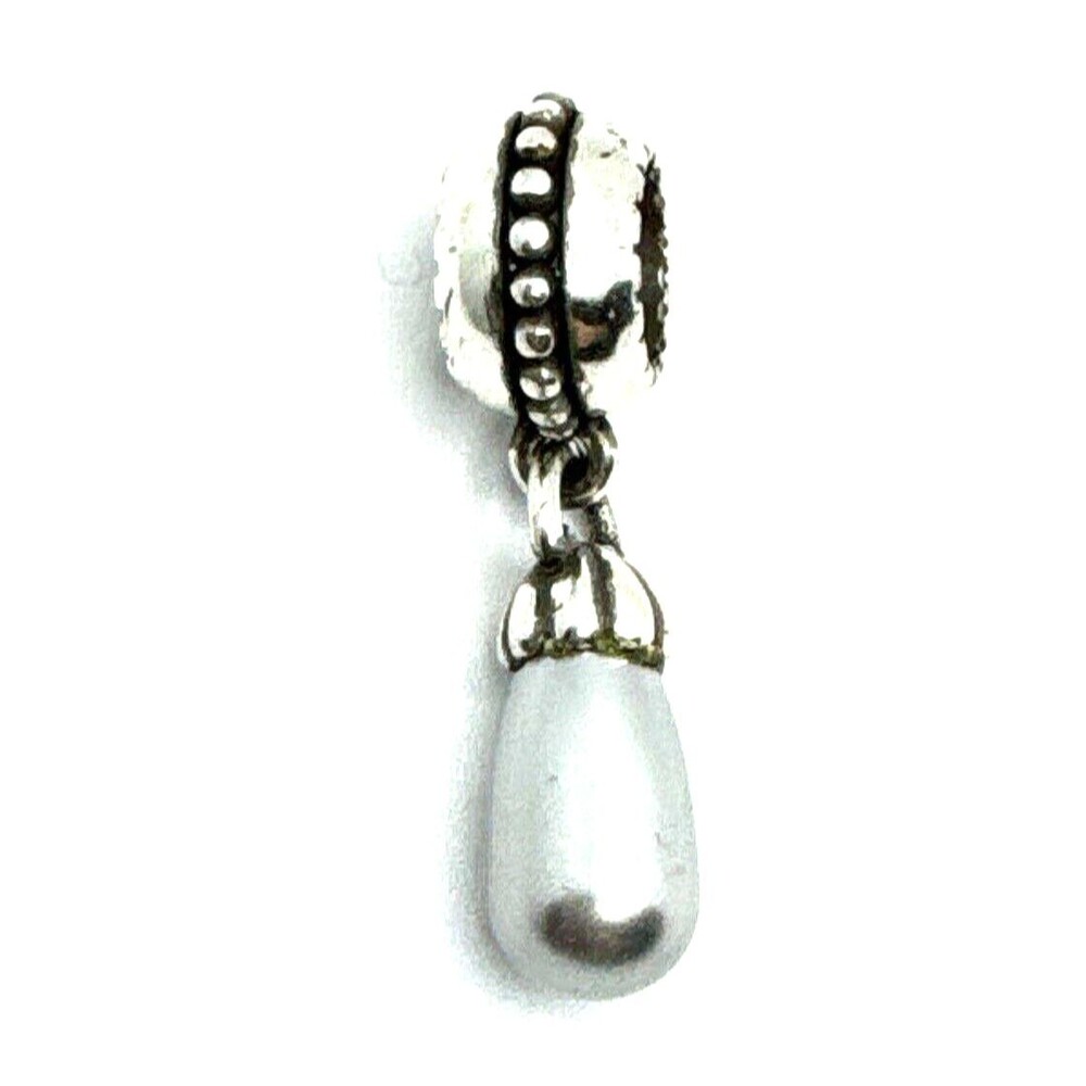 Brighton Dream Drop Gray Pearl Dangle Silver Spacer Bead